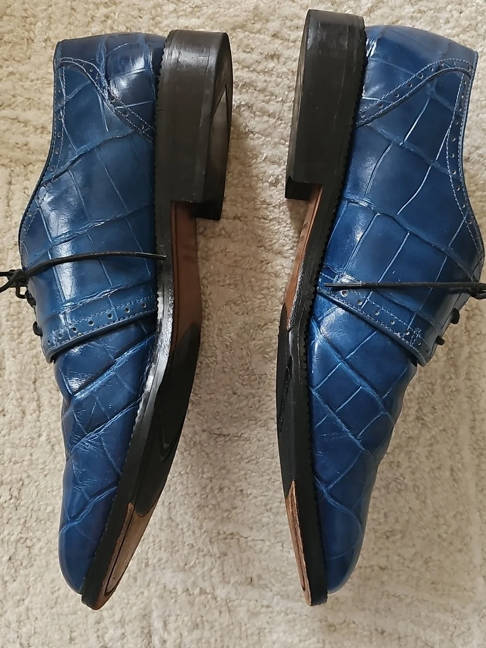 Stacy Adams Men's Blue Leather Dress Oxfords